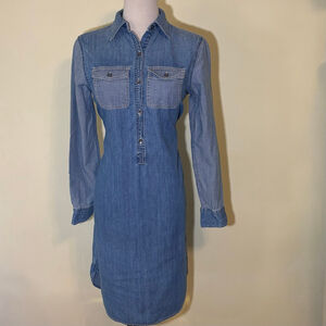 Chaps Women’s Blue Jean Long Sleeve Shirtdress XS